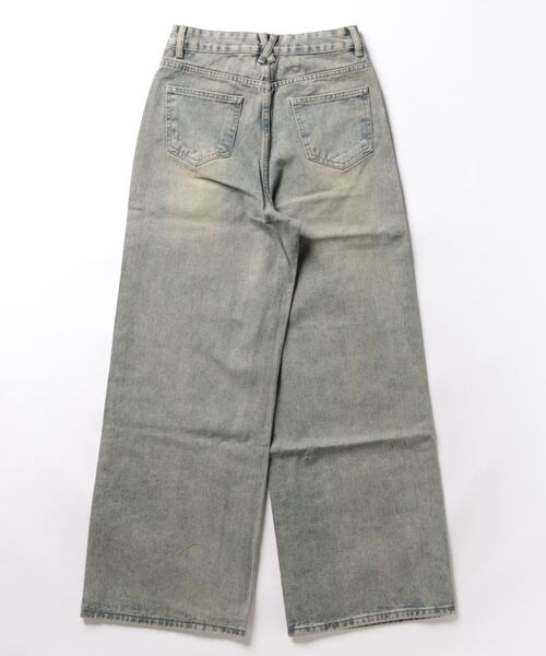 SPINNS（スピンズ）の「オーバーダイストレートデニムパンツ　ヴィンテージライクデニム（デニムパンツ・レディース・ブルー/その他・M/S/XS）」の3枚目の写真