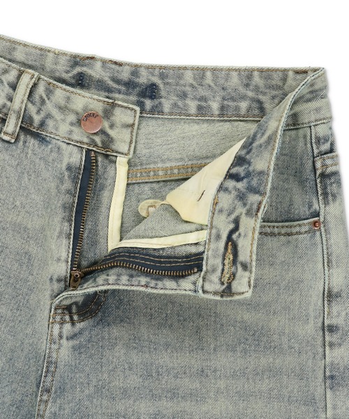 SPINNS（スピンズ）の「オーバーダイストレートデニムパンツ　ヴィンテージライクデニム（デニムパンツ・レディース・ブルー/その他・M/S/XS）」の5枚目の写真