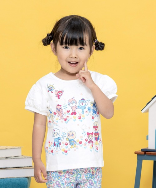 セール】パフスリーブお花いっぱいTシャツ（Tシャツ/カットソー 
