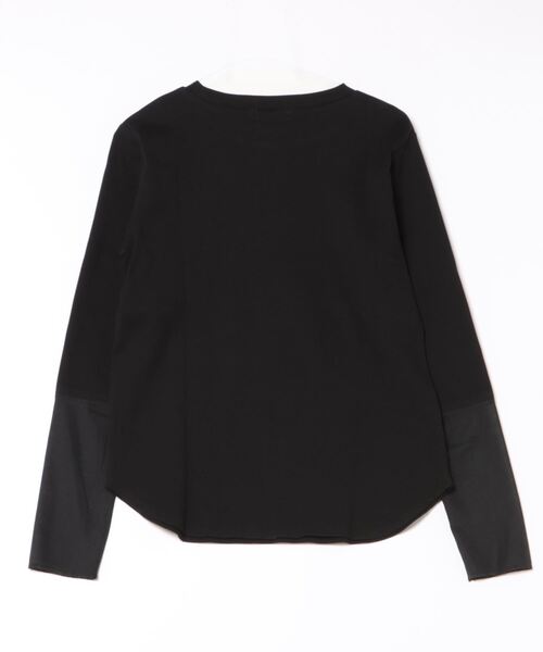 DouDou(ドゥドゥ)の「袖シアー切替リブロンTEE(Tシャツ/カットソー・レディース・ブラック/ライトグレー/オフホワイト・FREE)」の4枚目の写真