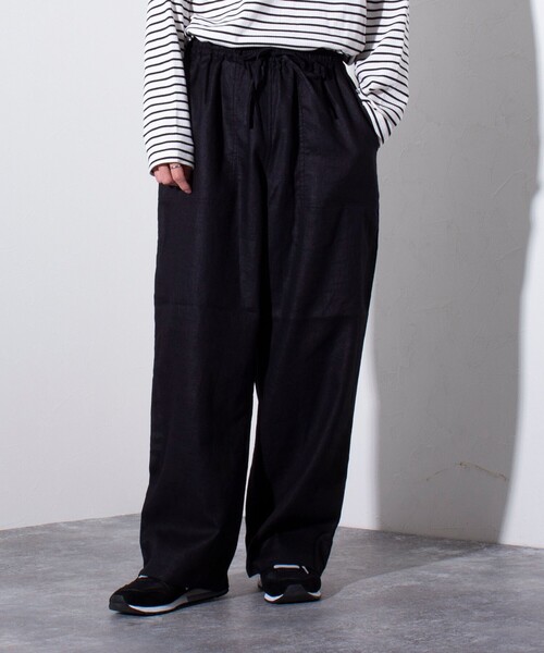 GEVACO(ゲバコ)の「【GEVACO/ゲバコ】コットンリネン イージーベイカーパンツ (無地/ストライプ)(その他パンツ・メンズ・ブルー系その他/ネイビー/ブラック/グリーン/ベージュ系その他/イエロー・M/L)」の1枚目の写真