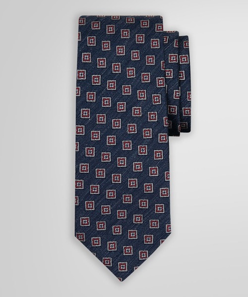 シルクブレンド メランジ スクエアモチーフ ジャカードタイ