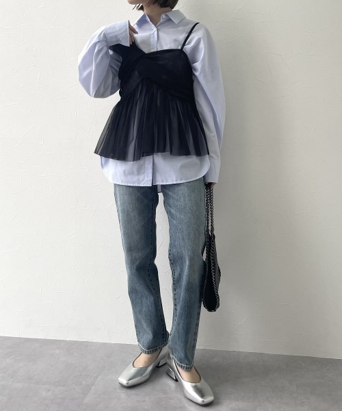 nissen(ニッセン)の「シアーチュールキャミソール(キャミソール・レディース・アイボリー/ブラック/グレー・M/L)」の17枚目の写真