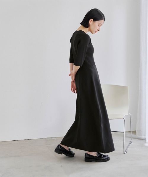 titivate（ティティベイト）の「ハーフスリーブリブデザインニット