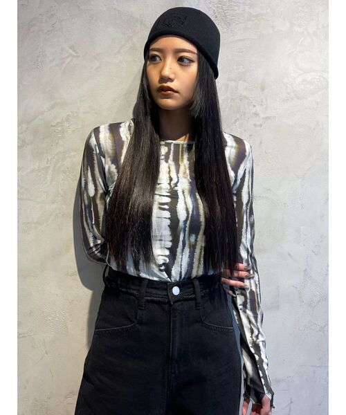 EMODA(エモダ)の「COMPACT LOGO BEANIE(ニットキャップ/ビーニー・レディース・グレー/ブラック・FREE)」の9枚目の写真