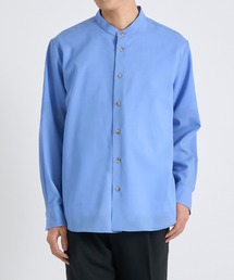 【THE TOKYO/ザトウキョウ】Active Washable Wool Band Collar L/S Shirt/アクティブウールバンドカラーロングスリーブシャツ