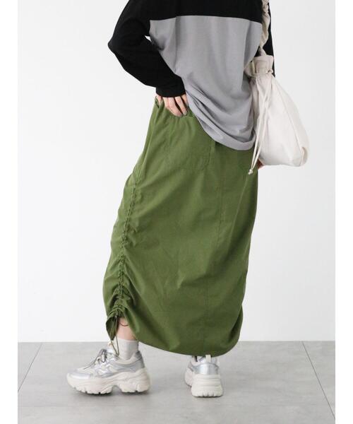 ehka sopo(エヘカソポ)の「サイドドロストナロースカート(スカート・レディース・ベージュ/カーキ/ブラック・F)」の5枚目の写真