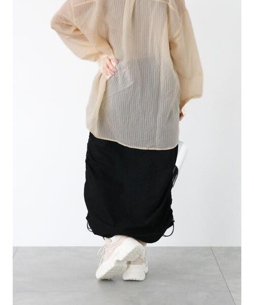ehka sopo(エヘカソポ)の「サイドドロストナロースカート(スカート・レディース・ベージュ/カーキ/ブラック・F)」の11枚目の写真
