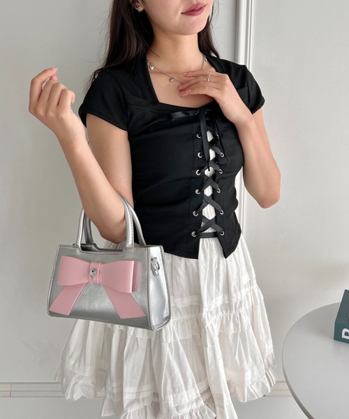 Loueme（ルエム）の「ビッグリボンハンドバッグ（ハンドバッグ・レディース・シルバー/アイボリー/その他2/その他1/ピンク・FREE）」の15枚目の写真