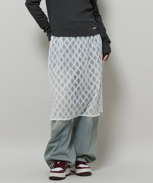 3.3 Field Trip （3.3フィールドトリップ）の「3.3 Field Trip／レースレイヤードスカート ド 2121781（スカート・レディース・アイボリー/ライトブルー/ブラック・FREE）」の3枚目の写真