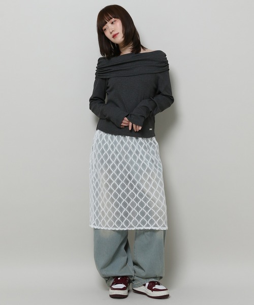 3.3 Field Trip （3.3フィールドトリップ）の「3.3 Field Trip／レースレイヤードスカート ド 2121781（スカート・レディース・アイボリー/ライトブルー/ブラック・FREE）」の14枚目の写真