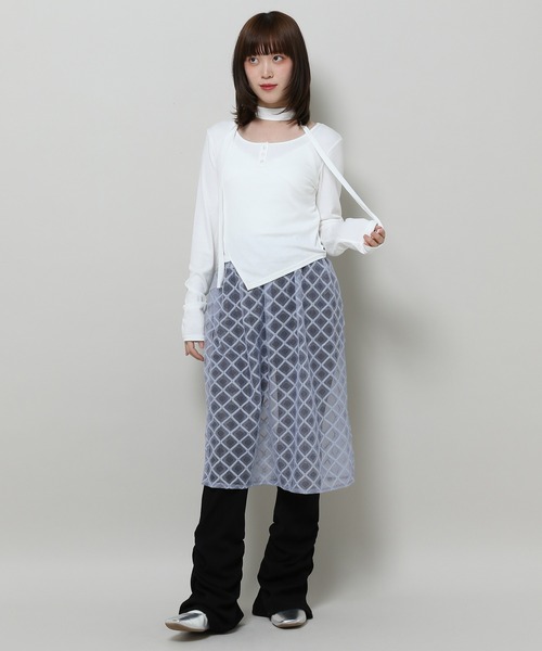 3.3 Field Trip （3.3フィールドトリップ）の「3.3 Field Trip／レースレイヤードスカート ド 2121781（スカート・レディース・アイボリー/ライトブルー/ブラック・FREE）」の11枚目の写真