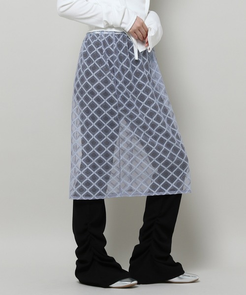 3.3 Field Trip （3.3フィールドトリップ）の「3.3 Field Trip／レースレイヤードスカート ド 2121781（スカート・レディース・アイボリー/ライトブルー/ブラック・FREE）」の9枚目の写真