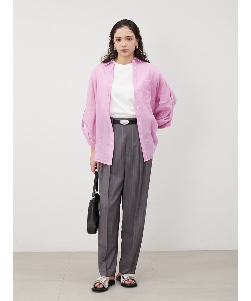 Mila Owen（ミラオーウェン）の「ハイラインフレンチスリーブカットトップス【手洗い可能】（Tシャツ/カットソー・レディース・ミント/ベージュ/ブラック/ホワイト・1/0）」の6枚目の写真