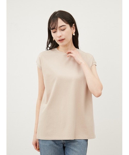 Mila Owen（ミラオーウェン）の「ハイラインフレンチスリーブカットトップス【手洗い可能】（Tシャツ/カットソー・レディース・ミント/ベージュ/ブラック/ホワイト・1/0）」の16枚目の写真