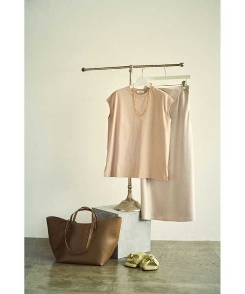 Mila Owen（ミラオーウェン）の「ハイラインフレンチスリーブカットトップス【手洗い可能】（Tシャツ/カットソー・レディース・ミント/ベージュ/ブラック/ホワイト・1/0）」の12枚目の写真