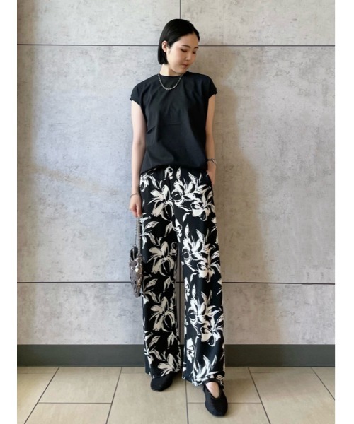 Mila Owen（ミラオーウェン）の「ハイラインフレンチスリーブカットトップス【手洗い可能】（Tシャツ/カットソー・レディース・ミント/ベージュ/ブラック/ホワイト・1/0）」の13枚目の写真