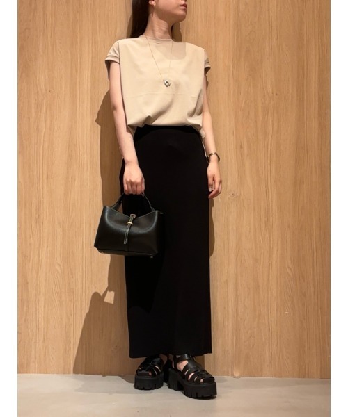 Mila Owen（ミラオーウェン）の「ハイラインフレンチスリーブカットトップス【手洗い可能】（Tシャツ/カットソー・レディース・ミント/ベージュ/ブラック/ホワイト・1/0）」の21枚目の写真