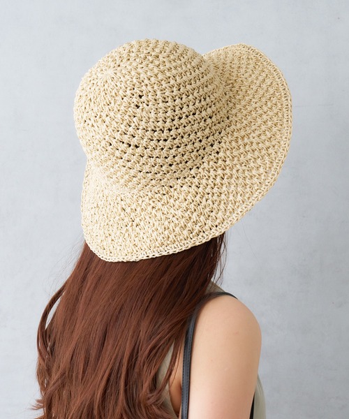 Actually(アクチュアリー)の「シンプル編みハット(ハット・レディース・ブラウン/アイボリー・フリー)」の1枚目の写真