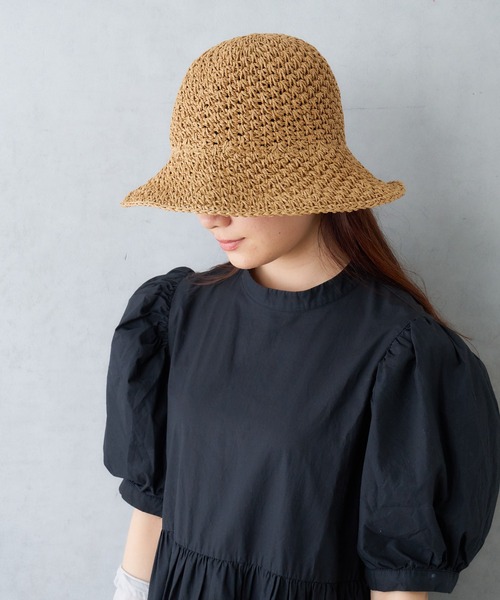 Actually(アクチュアリー)の「シンプル編みハット(ハット・レディース・ブラウン/アイボリー・フリー)」の9枚目の写真