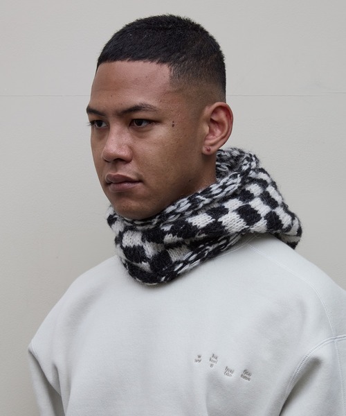 BAL（バル）の「【BAL（バル）/2024秋冬】CHECKERED HAND KNIT  BALACLAVA（ニットキャップ/ビーニー・メンズ・ブラウン/ブラック・FREE）」の5枚目の写真