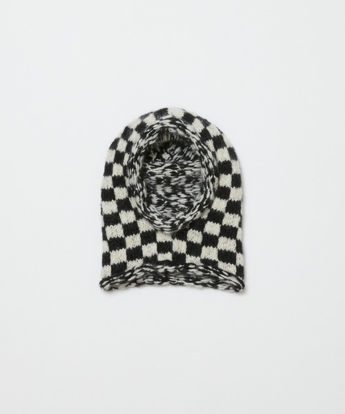 BAL（バル）の「【BAL（バル）/2024秋冬】CHECKERED HAND KNIT  BALACLAVA（ニットキャップ/ビーニー・メンズ・ブラウン/ブラック・FREE）」の6枚目の写真