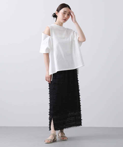 anana(アナナ)の「ショルダースリットカットソー(Tシャツ/カットソー・レディース・チャコールグレー/オフホワイト・FREE)」の22枚目の写真