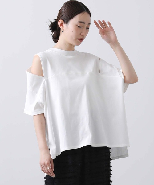 anana(アナナ)の「ショルダースリットカットソー(Tシャツ/カットソー・レディース・チャコールグレー/オフホワイト・FREE)」の18枚目の写真