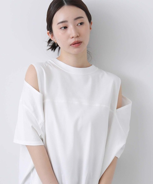 anana(アナナ)の「ショルダースリットカットソー(Tシャツ/カットソー・レディース・チャコールグレー/オフホワイト・FREE)」の12枚目の写真
