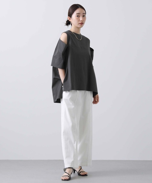 anana(アナナ)の「ショルダースリットカットソー(Tシャツ/カットソー・レディース・チャコールグレー/オフホワイト・FREE)」の11枚目の写真