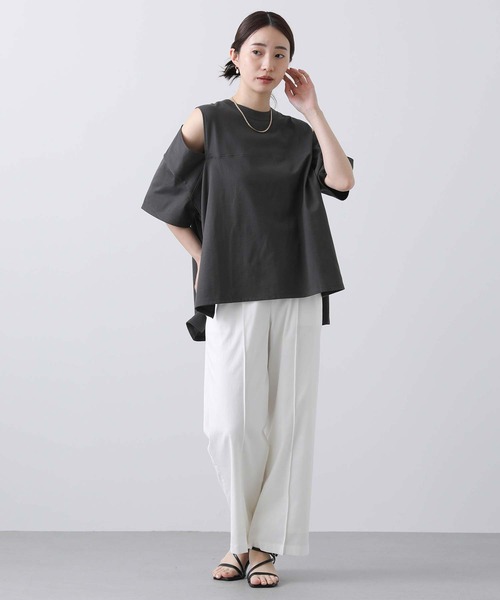 anana(アナナ)の「ショルダースリットカットソー(Tシャツ/カットソー・レディース・チャコールグレー/オフホワイト・FREE)」の8枚目の写真
