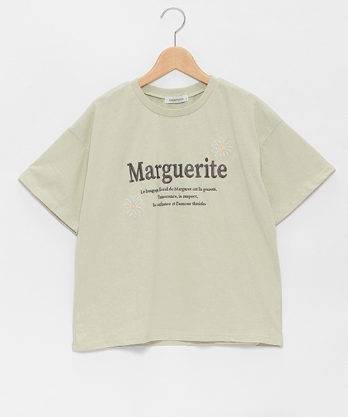 LOVETOXIC（ラブトキシック）の「【コットン100%】マーガレット刺しゅう990半T（Tシャツ/カットソー・キッズ・ピンク/ライトグリーン/ブラック/オフホワイト・S/M/L）」の15枚目の写真