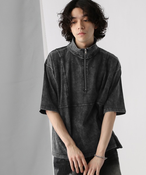 HARE(ハレ)の「ピグメントキリカエハーフZIPカットソー(HARE)(Tシャツ/カットソー・メンズ・ブラック/グレー/ブルー・SMALL/MEDIUM)」の18枚目の写真