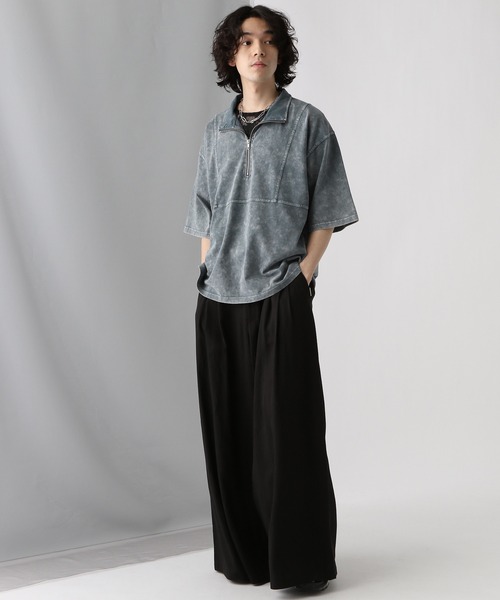 HARE(ハレ)の「ピグメントキリカエハーフZIPカットソー(HARE)(Tシャツ/カットソー・メンズ・ブラック/グレー/ブルー・SMALL/MEDIUM)」の19枚目の写真
