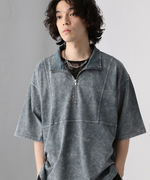 HARE(ハレ)の「ピグメントキリカエハーフZIPカットソー(HARE)(Tシャツ/カットソー・メンズ・ブラック/グレー/ブルー・SMALL/MEDIUM)」の21枚目の写真
