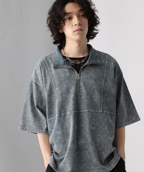 HARE(ハレ)の「ピグメントキリカエハーフZIPカットソー(HARE)(Tシャツ/カットソー・メンズ・ブラック/グレー/ブルー・SMALL/MEDIUM)」の20枚目の写真
