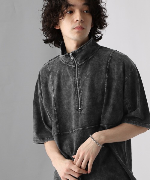 HARE(ハレ)の「ピグメントキリカエハーフZIPカットソー(HARE)(Tシャツ/カットソー・メンズ・ブラック/グレー/ブルー・SMALL/MEDIUM)」の17枚目の写真