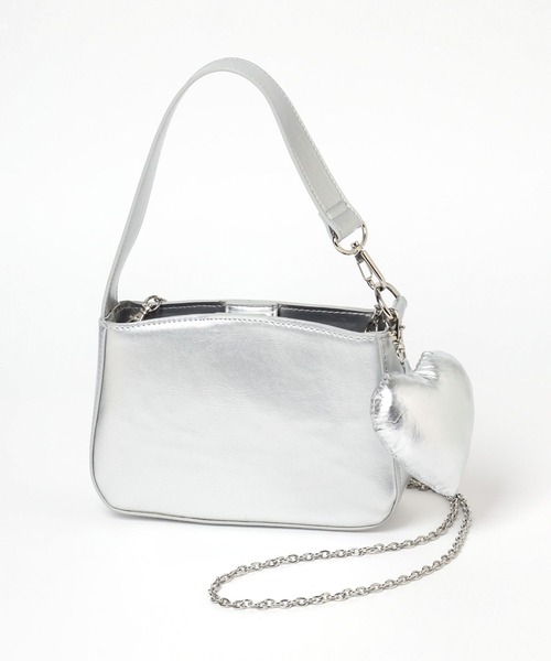 Me%（ミィパーセント）の「ハートチャーム付きポーチショルダー 126855（ショルダーバッグ・レディース・シルバー/ブラック・FREE）」の21枚目の写真