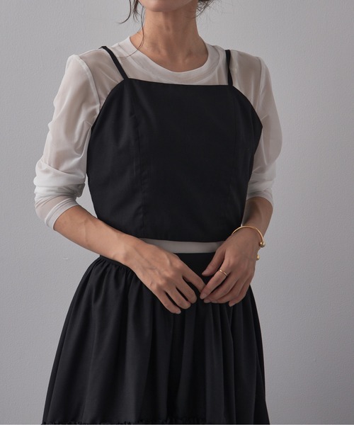 SETUP7（セットアップセブン）の「【SETUP7】Camisole bustire　キャミソールビスチェ（キャミソール・レディース・ホワイト/ブラウン/ブラック/チャコールグレー・FREE）」の3枚目の写真