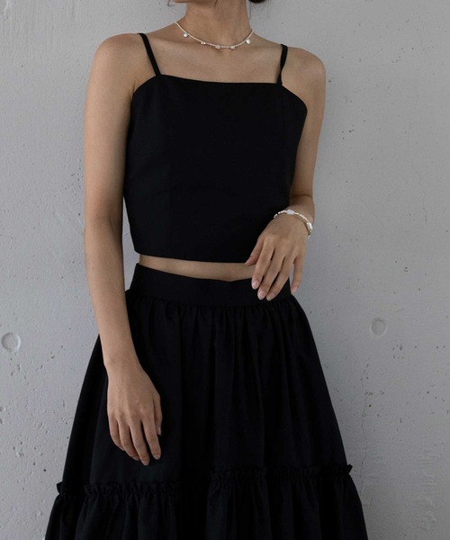 SETUP7（セットアップセブン）の「【SETUP7】Camisole bustire　キャミソールビスチェ（キャミソール・レディース・ホワイト/ブラウン/ブラック/チャコールグレー・FREE）」の5枚目の写真