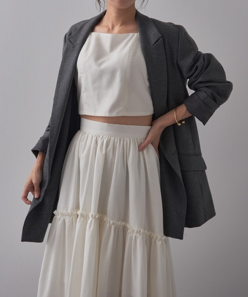 SETUP7（セットアップセブン）の「【SETUP7】Camisole bustire　キャミソールビスチェ（キャミソール・レディース・ホワイト/ブラウン/ブラック/チャコールグレー・FREE）」の15枚目の写真