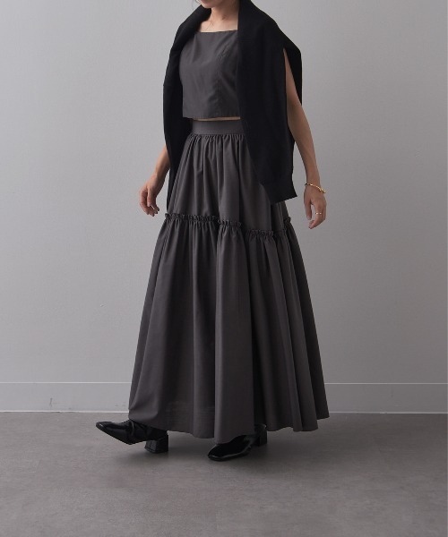 SETUP7（セットアップセブン）の「【SETUP7】Camisole bustire　キャミソールビスチェ（キャミソール・レディース・ホワイト/ブラウン/ブラック/チャコールグレー・FREE）」の17枚目の写真