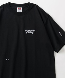 【BEN DAVIS/ベンデイビス】ブランドネーム＆ミニロゴ スリーポイント刺繍デザイン ビッグシルエット 半袖Tシャツ/ オーバーサイズ