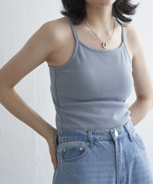 VENCEEXCHANGE（ヴァンスエクスチェンジ）の「テレコカップ付きキャミソール（タンクトップ・レディース・オフホワイト/ブルー・FREE）」の16枚目の写真