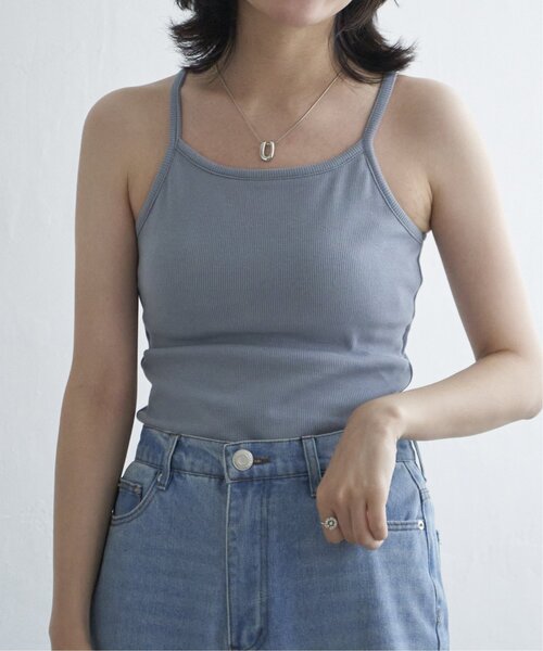 VENCEEXCHANGE（ヴァンスエクスチェンジ）の「テレコカップ付きキャミソール（タンクトップ・レディース・オフホワイト/ブルー・FREE）」の18枚目の写真