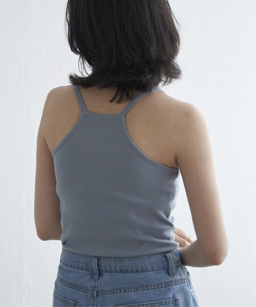 VENCEEXCHANGE（ヴァンスエクスチェンジ）の「テレコカップ付きキャミソール（タンクトップ・レディース・オフホワイト/ブルー・FREE）」の4枚目の写真