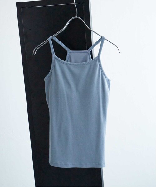 VENCEEXCHANGE（ヴァンスエクスチェンジ）の「テレコカップ付きキャミソール（タンクトップ・レディース・オフホワイト/ブルー・FREE）」の6枚目の写真