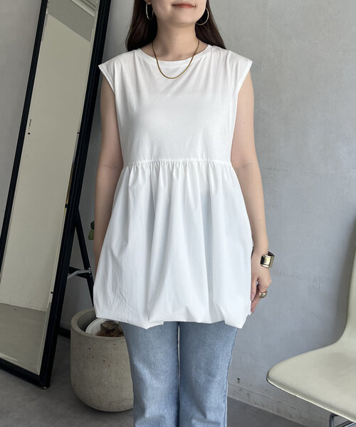 prose verse（プロズヴェール）の「フレンチスリーブバルーンペプラムカットソー（Tシャツ/カットソー・レディース・オフホワイト/ブラック・MEDIUM/LARGE）」の21枚目の写真