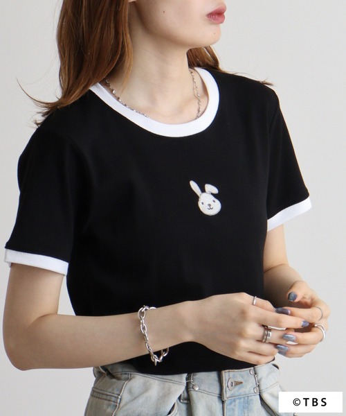 FUNALIVE(ファンアライブ)の「ラッピープリントフライスクロップドTシャツ(Tシャツ/カットソー・レディース・ブラック/ホワイト・LL/M/L)」の9枚目の写真