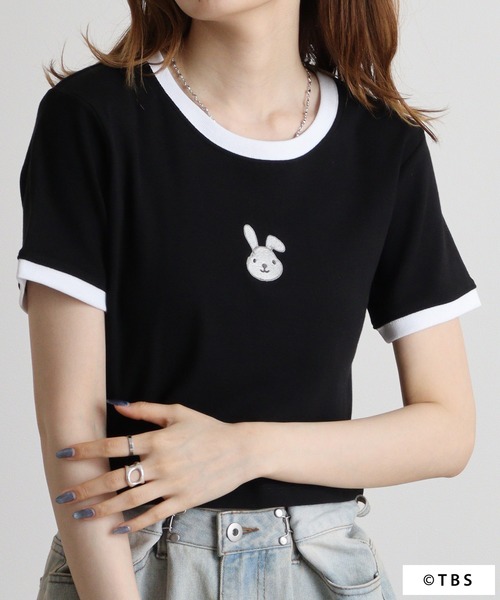 FUNALIVE(ファンアライブ)の「ラッピープリントフライスクロップドTシャツ(Tシャツ/カットソー・レディース・ブラック/ホワイト・LL/M/L)」の10枚目の写真